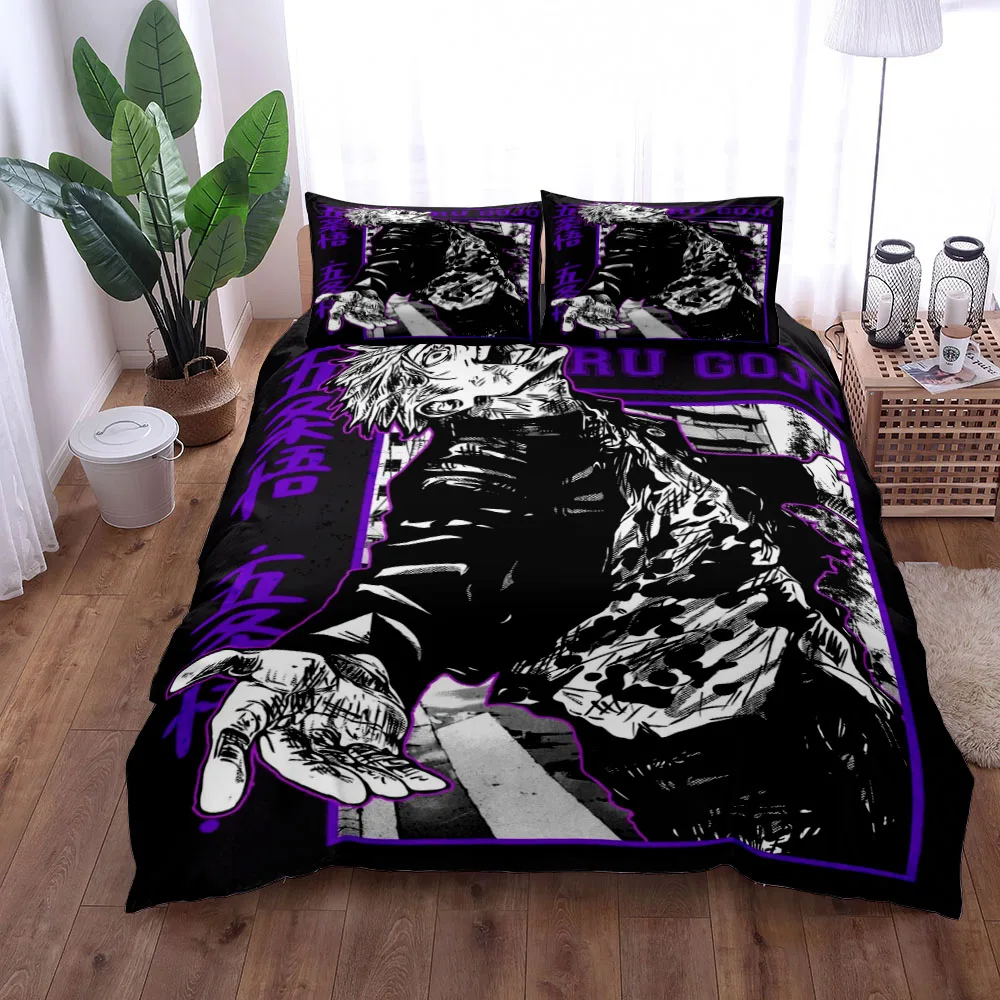 Satoru Gojo Jujutsu Kaisen Duvet Cover Set King Queen Double Full Twin Single Size Bed Linen Set 6