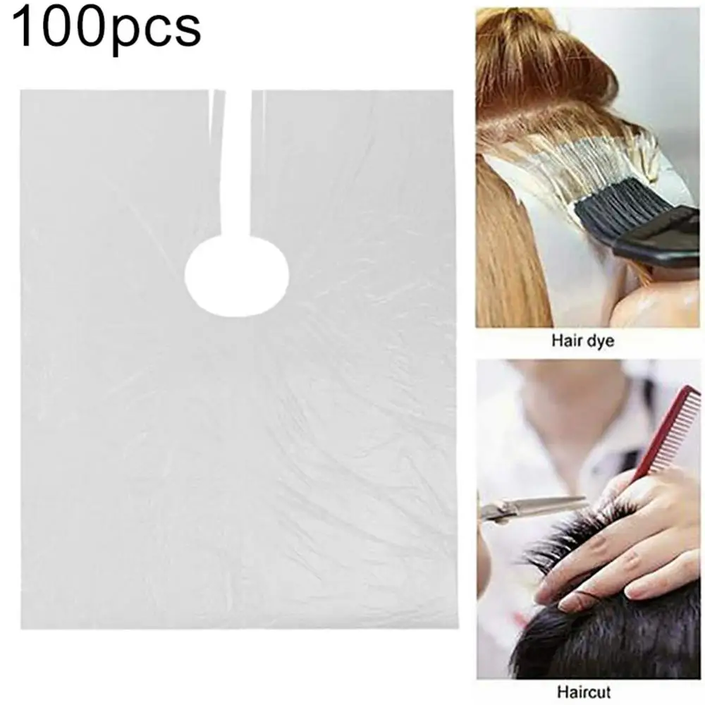 Hairdressing Apron Hair Cutting Cape Hair Cape Waterproof Cape 100PCS Disposable Hair Cutting Capes Hairdresser Barber Accessori 3