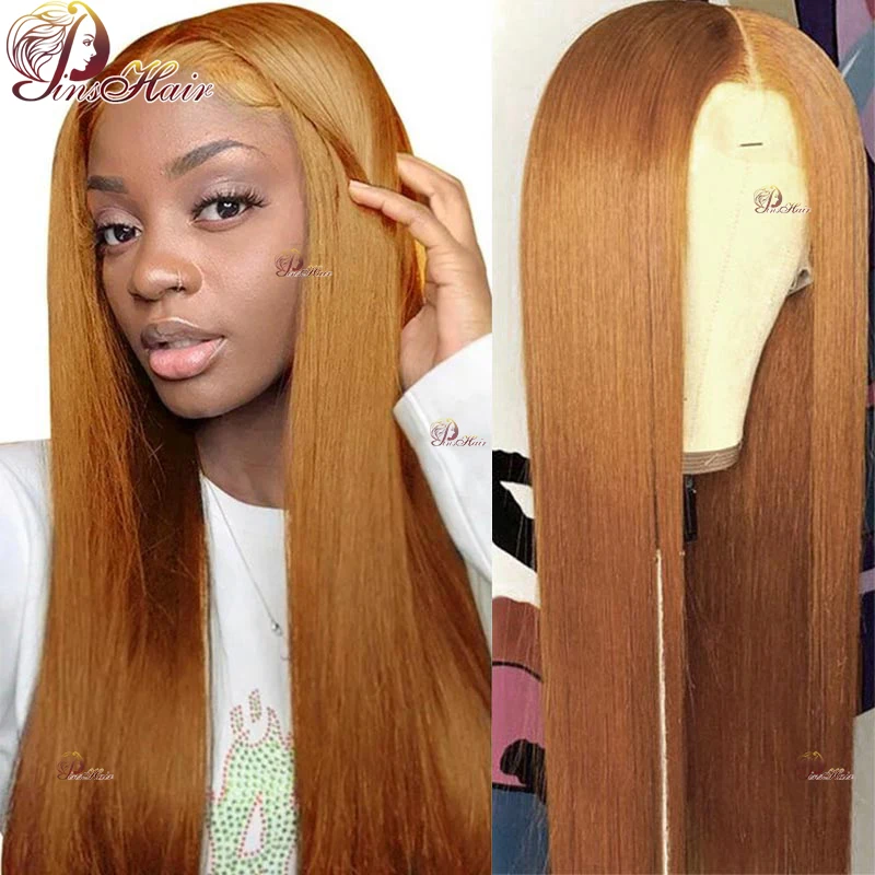 

Ginger Brown 13X6 Lace Front Human Hair Wigs Honey Blond Body Wave Lace Front Wig for Women Pre-Plucked Remy Human Hair Wig 180%
