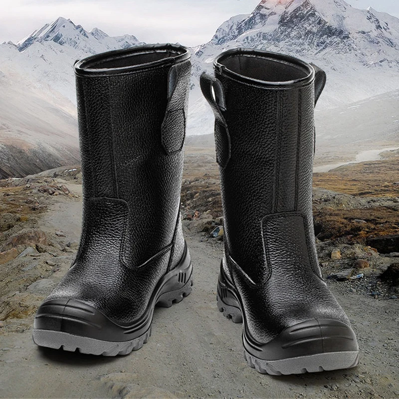 Men safety shoes waterproof security boots work shoes leather boots anti-smash anti-puncture industrial protective safety shoes