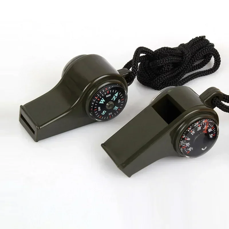 ABS Emergency Survival Whistle with Thermometer and Compass, 3 in 1, High Decibel, Portable, Outdoor 4