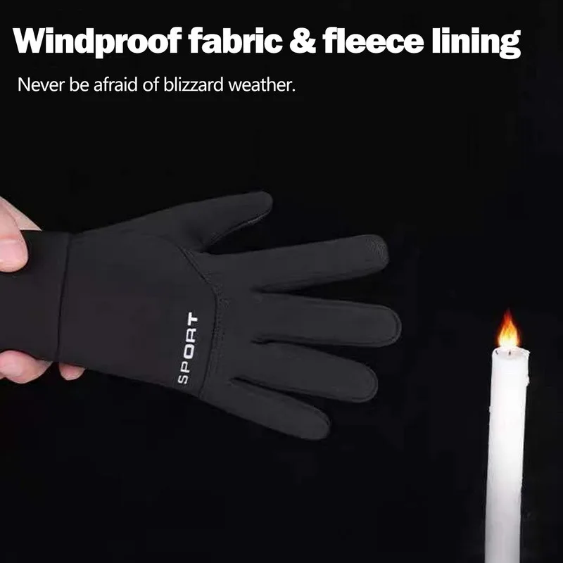 Sports gloves Winter Outdoor Sports Ski Gloves Windproof Water-Repellent Fleece Cold-Proof Cycling Touchscreen Non-Slip Motorcycle Gloves