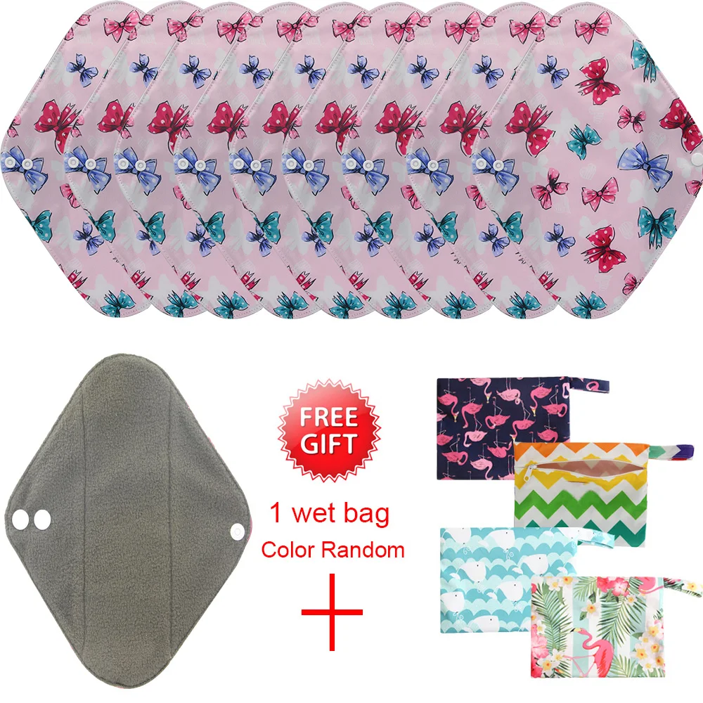 Sanitary Pads Bamboo Reusable Sanitary Pads Washable Absorbent Cloth Menstrual Pads 1pc Bonus Free Mini Wet Bag Women Menstrual Pads