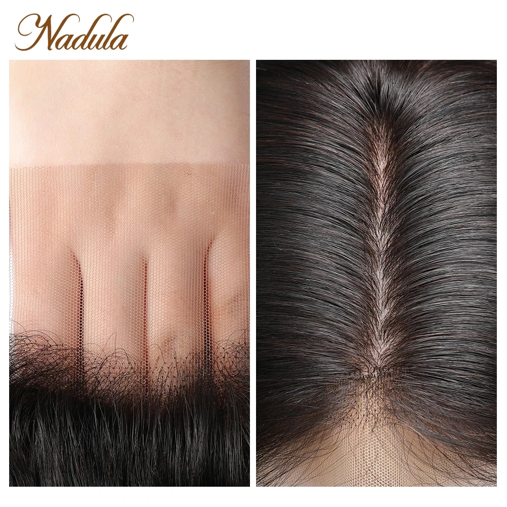 Nadula Straight Human Hair 13x4 Lace Frontal Closure Brazilian Straight Hair Frontal Swiss Lace Closure