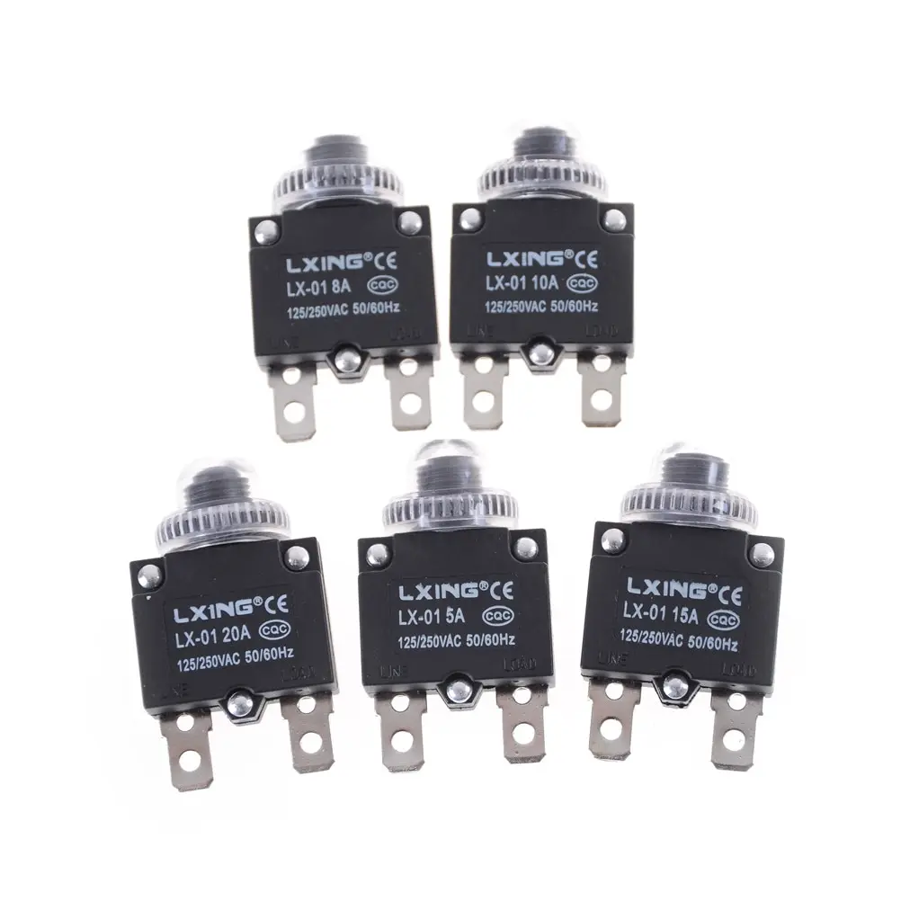 Thermal Switch Circuit Breaker Overload Protector 5A, ,8A,10A,15A,20A Overload Switch