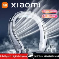 Xiaomi 8000mAh USB Hanging Neck Fan Portable Bladeless Mini Rechargeable Mute LED Digital Display Electric Fans Air Cooler New 1