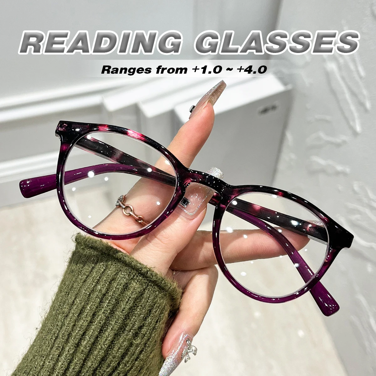 Round Frame HD Clear Lens Blue Light Blocking Glasses