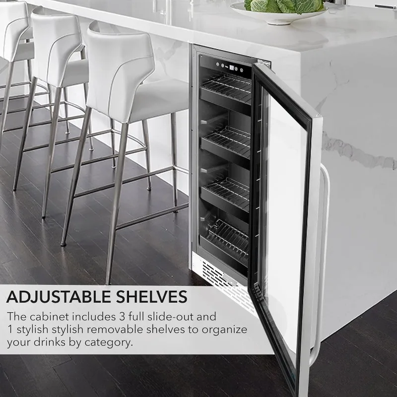 Whynter BBR-638SB Built-in Under Counter 12inch Beverage Refrigerator and Cooler,Fridge with Glass Door,2.0 Cubic Feet,Stainless 5