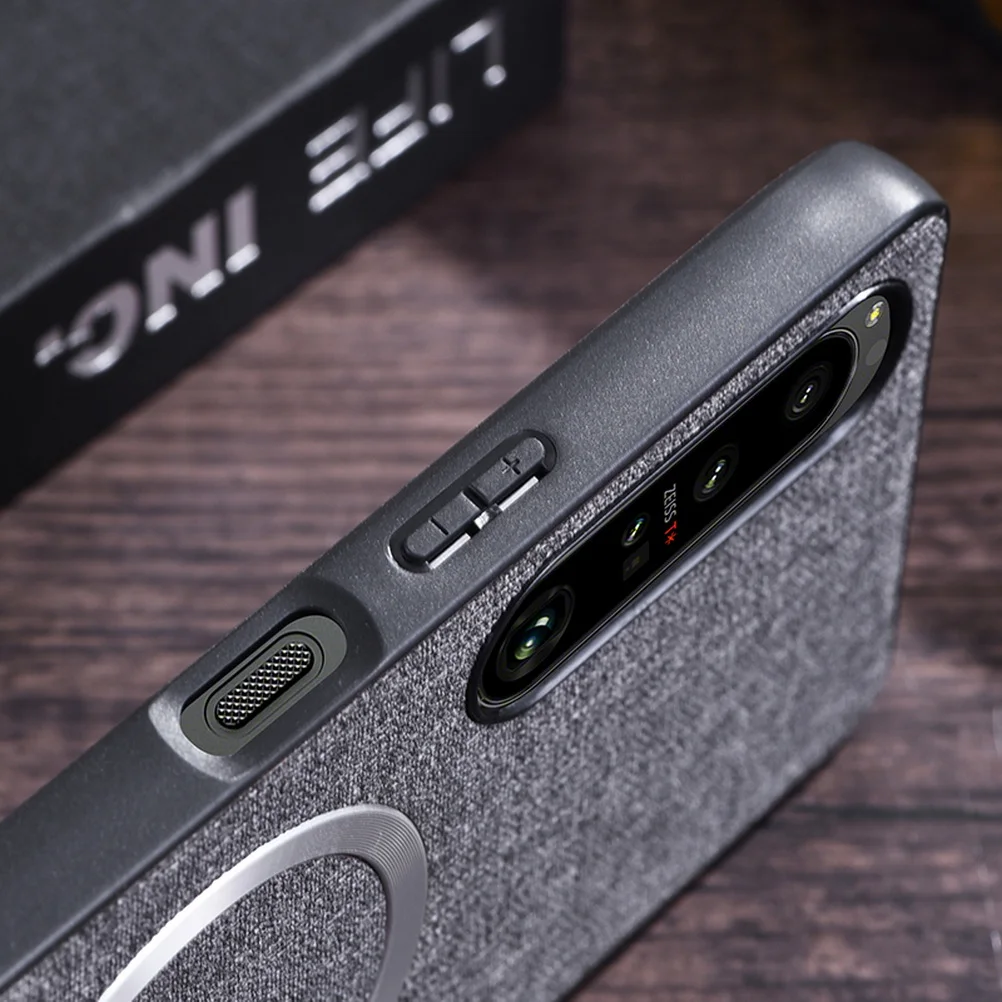 MagSafe Magnetic Leather Case with Cloth Wireless Charging Cover