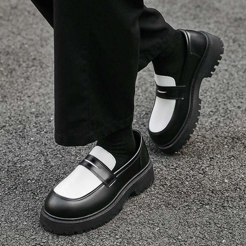 STRONGSHEN Men Leather Shoes Platform Loafers Fashion Luxury Formal Business Shoes Slip on Mocassin Shoe Homme Zapatos De Hombre