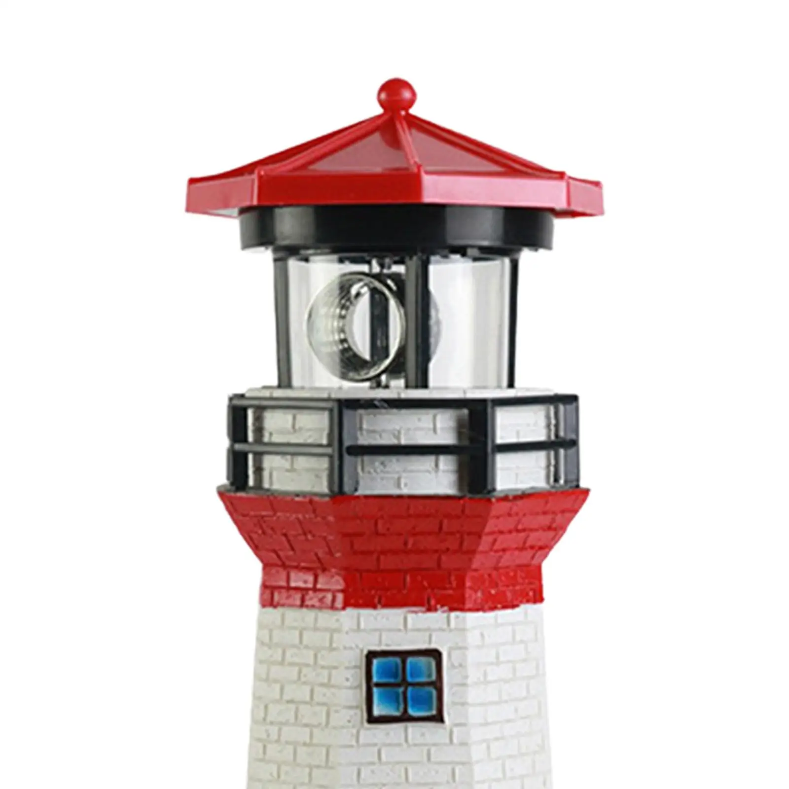 Solar Lighthouse Garden Statue Resin Figurine Lighthouse Sculpture Solar LED Lamp for Yard Outdoor Decor Backyard Lawn Patio