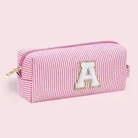 Makeup Pouch Waterproof Letter Cosmetic Storage Bags with Zipper Closure Capacity Makeup Organizer Pouches for Set of 2 Cosmetic 2