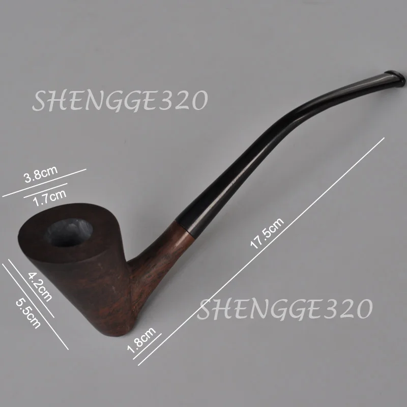 Ebony Wooden Tobacco Pipe Sitter Churchwarden Smooth Surface Long Bent Stem 5