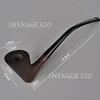Ebony Wooden Tobacco Pipe Sitter Churchwarden Smooth Surface Long Bent Stem 5