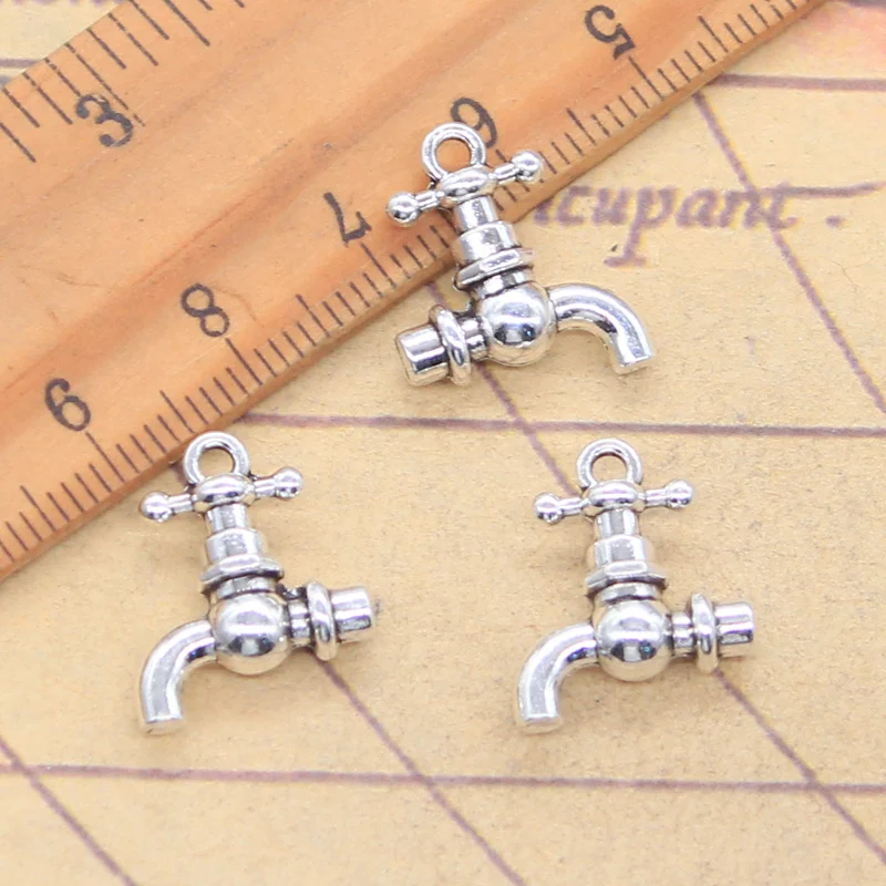 10 Stück Charms Wasserhahn Hydroventil 18x15mm Antik Silber Farbe Anhänger Herstellung DIY handgemachten tibetischen Schmuck finden