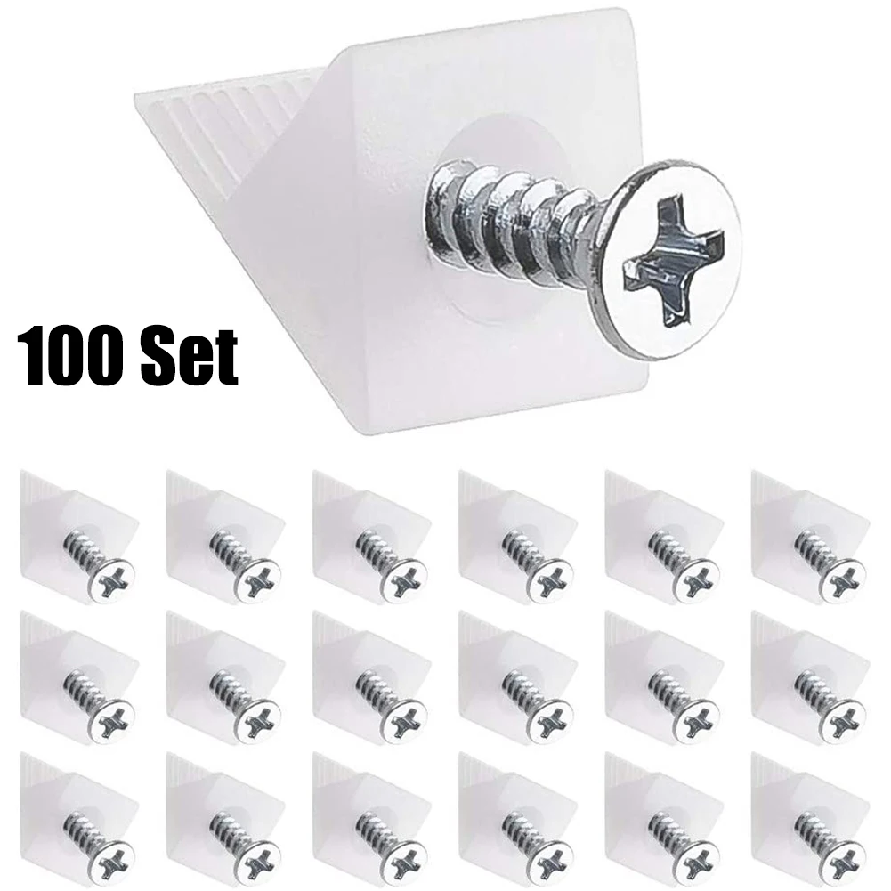Furniture Repair Kit 100 Piece Drawer Chest Bottom Sagging Repair Wedge Corner Bracket Screw