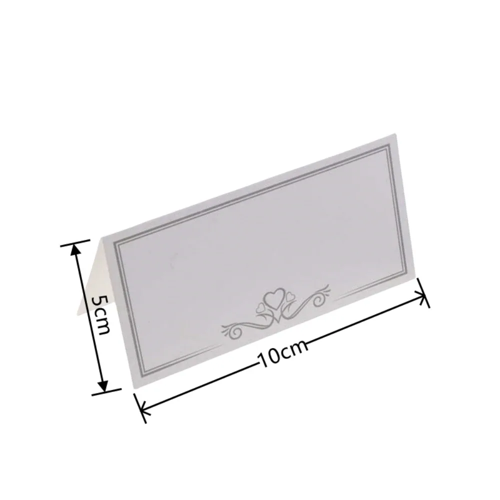 Silver Frame Name Place Card Wedding Seating Number Card Table Romantic Party Sign in Dinner Greeting Seat 20/50/100pcs