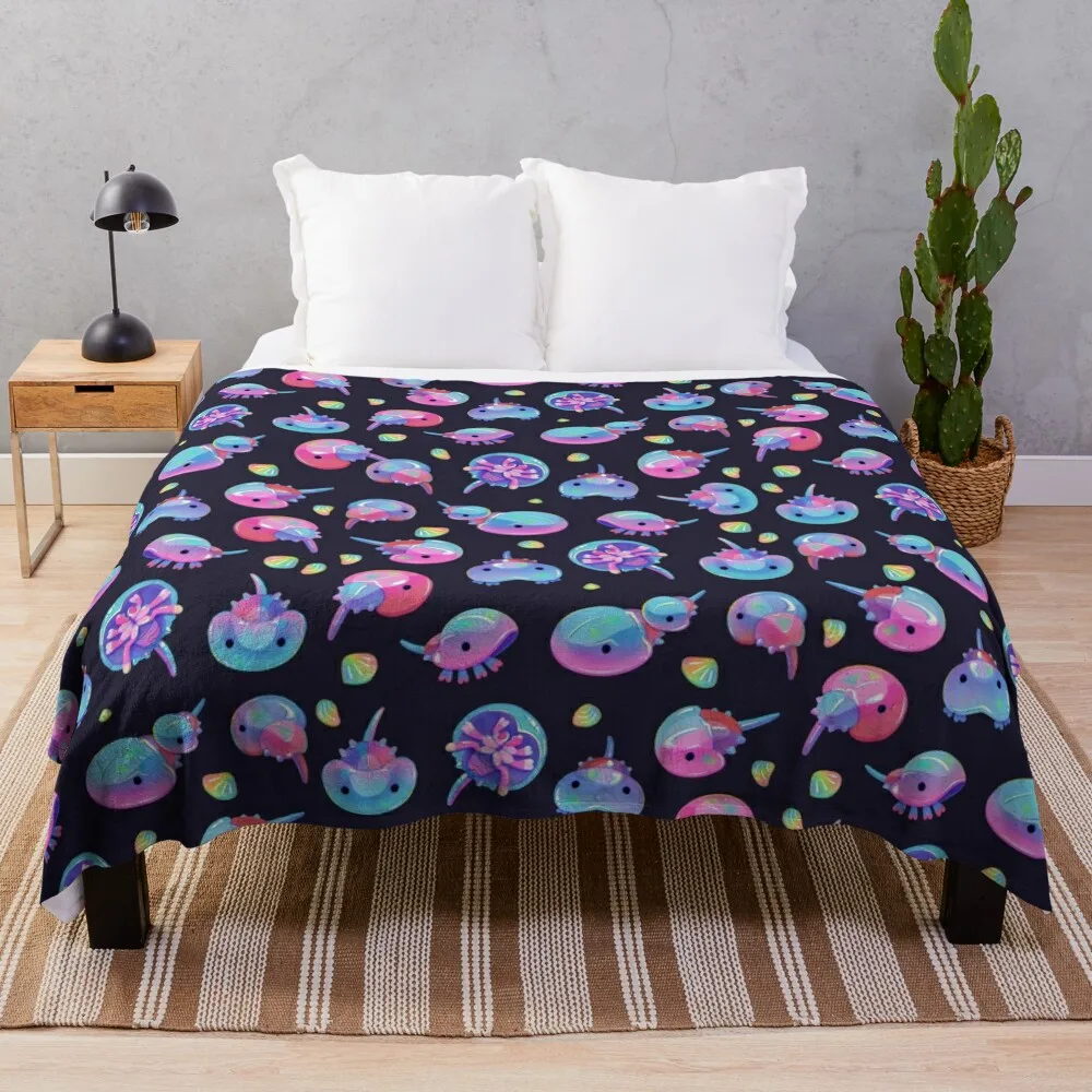 

Horseshoe crab - dark Throw Blanket Picnic Blanket Tourist Blanket