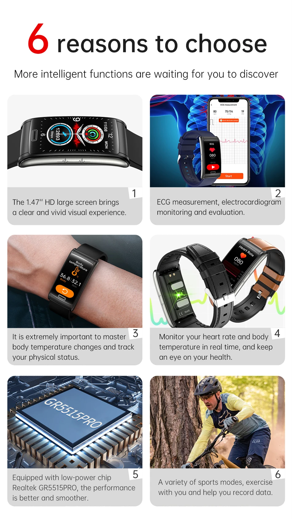 2023 Blood Sugar Smart Watches Men ECG+PPG Heart Rate Blood Pressure Fitness Bracelet IP68 Waterproof Smartwatch For Android ios