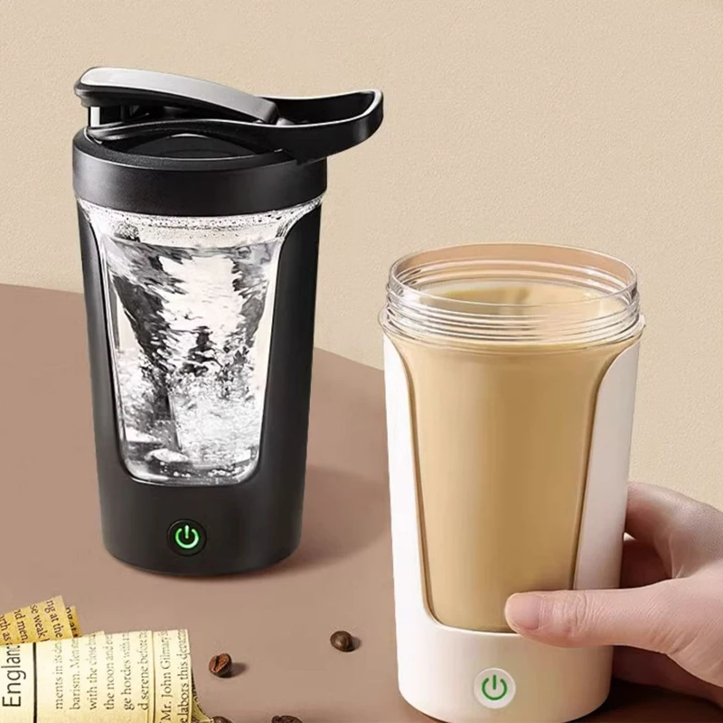 450ml Electric Self-Stirring Coffee Cup Portable Protein Shaker & Mixer for Travel/Home Auto Mix Mug with Rechargeable Battery