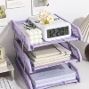 Three-Layer File Holder File Tray Plastic Horizontal File Frame File Organization Information Desktop Storage Rack Desk Storage File Basket Multi-Layer File Rack Folder Storage Box 3