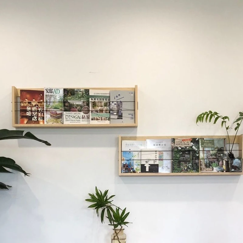 Wooden Wall Magazine Racks Shelves Storage Display Corner Bookcase Sideboards Bookends Libreria Scaffale Minimalist Furniture book stand storage rack trolley