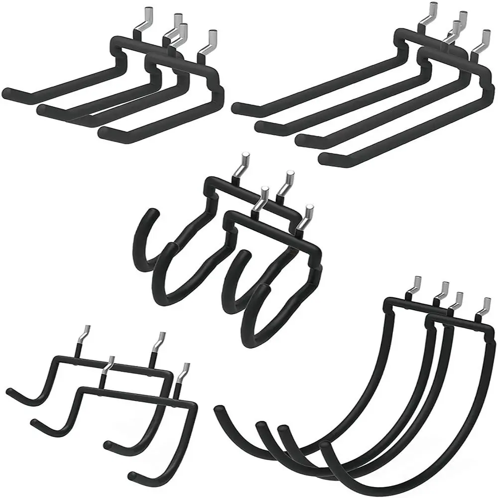 Black Pegboard Hooks Heavy Duty Power Tool Holder MultiFunction Wall