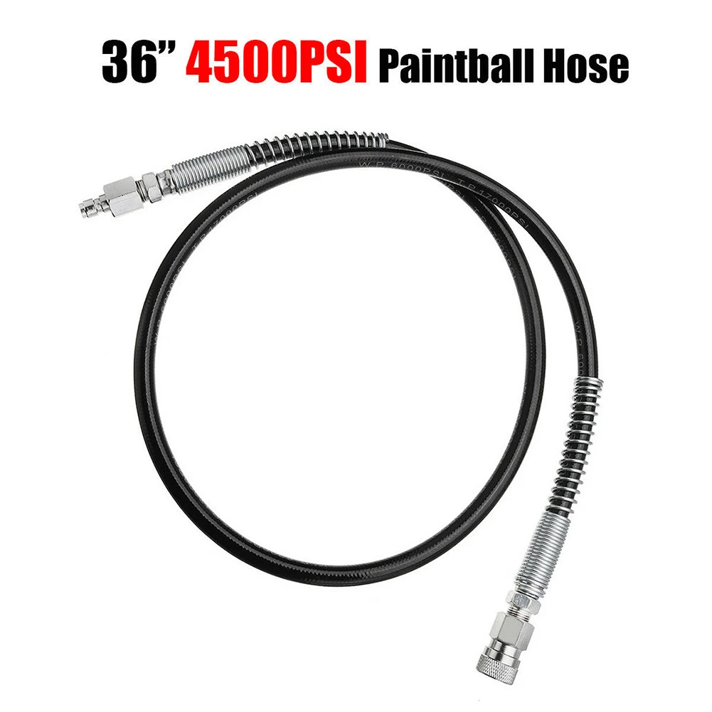 4500PSI Paintball Hose 36inch Black Plastic For HPA SCUBA PCP Tank Fill