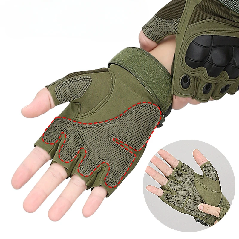 Outdoor Tactical Army Fingerless Gloves Hard Knuckle Paintball Airsoft Hunting Combat Riding Hiking Military Half Finger Gloves 4