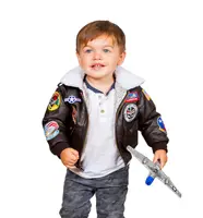 2-12 years old 2019 winter PU leather A2 bomber flight jacket baby girl clothes  boy kids girls coat vintage Outerwear pilot 1
