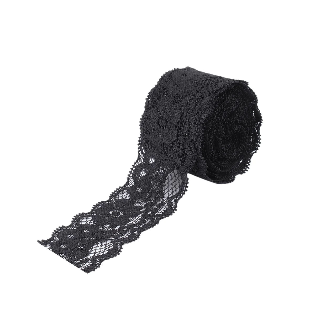 

5 Yards Stretch Flower Lace DIY Trims Clothes Sewing Craft DIY Dress (Black)