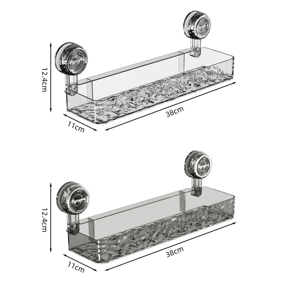 Bathroom Rack Shower Shelf Bathroom Storage Shelf with Suction Cup Wall Mount No-drill Removable Bathroom Shelves Easy Install 6