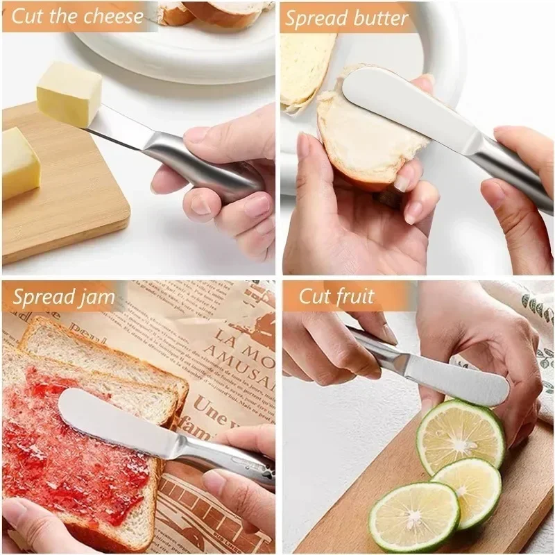 Butter Knife Cheese Knife Stainless Steel Butter Cutter Portable Cheese Knife Bread Jam Spreaders Wipe Multi-purpose Western Food Tableware