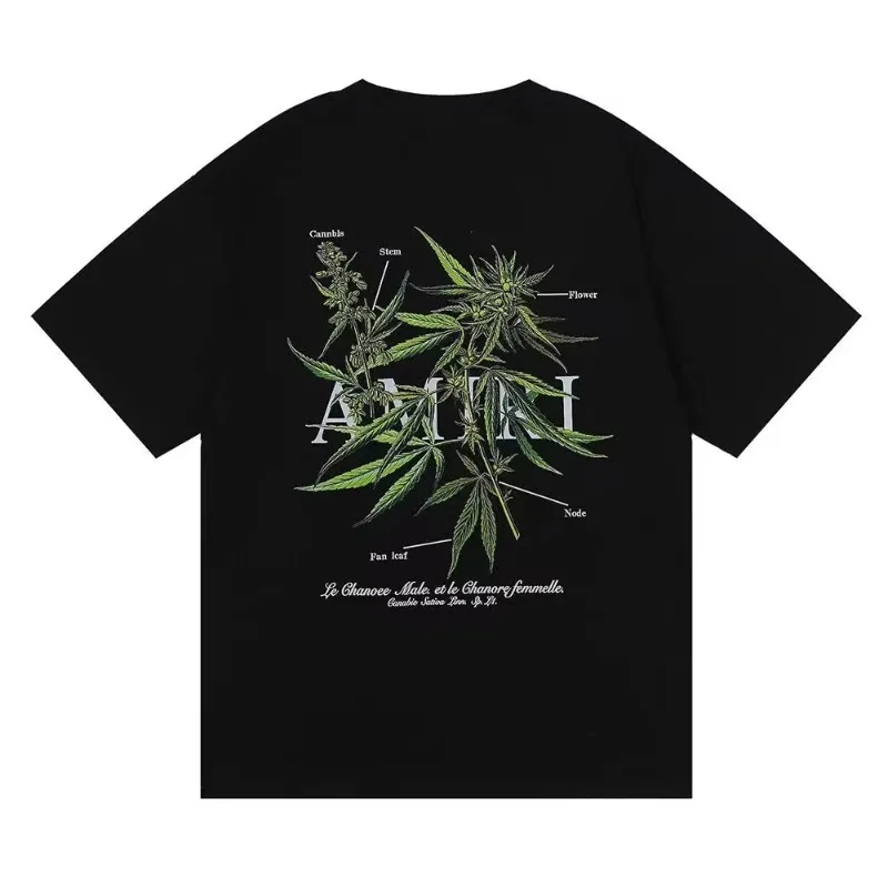 American Fashion Trend Plant Flower Pattern Printed T-shirt Men Women Cotton comfortable Tops Short Sleeved Round Neck Tees t shirts men sports tops