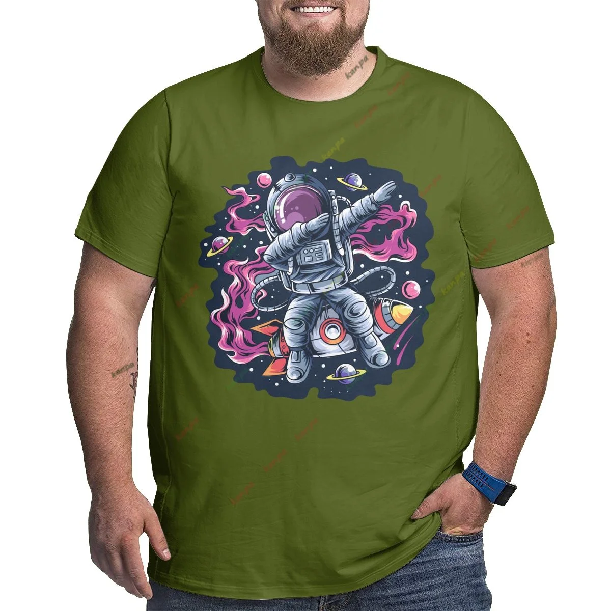 

Astronauts dancing Printing Pattern Men's T-shirt Summer Short-sleeved Oversized Streetwear Tees Casual Men's Tops 6XL