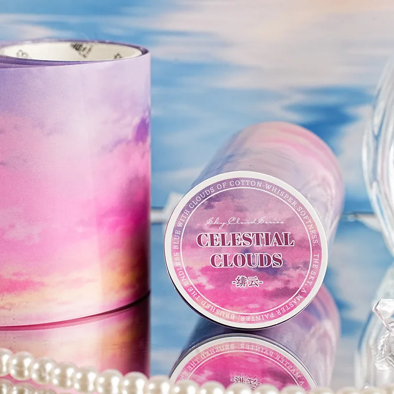 60mm*2m 구름 패턴 테이프 스티커 팩 |   수제 스크랩북 및 앨범용 DIY 재료