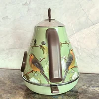Bouilloire électrique avec décalcomanie de peinture verte rétro 1850W, bouilloire bouillante avec thermomètre, mise hors tension automatique, théière en acier inoxydable 304 1,7 l 4