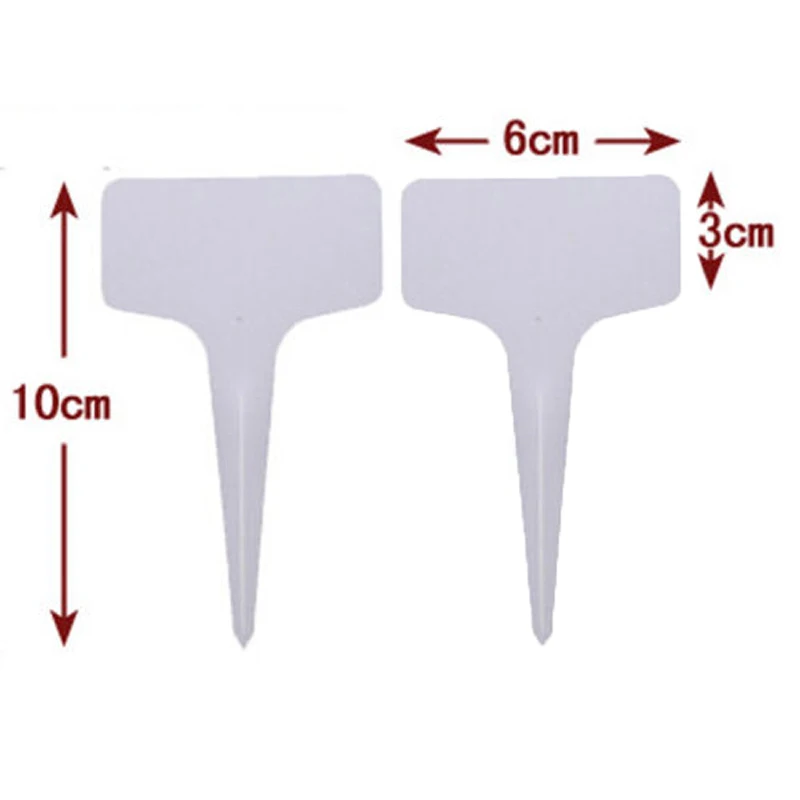 Garden Labels 50/100pcs White Plastic PVC Plant T-type Markers Nursery 6x10cm