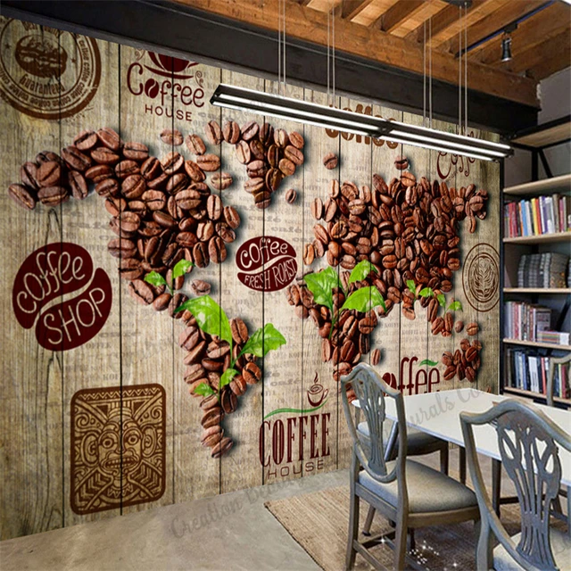 3D Looking Coffee Map Wallpaper Mural  Mural cafe, Map wall mural, Map  wallpaper