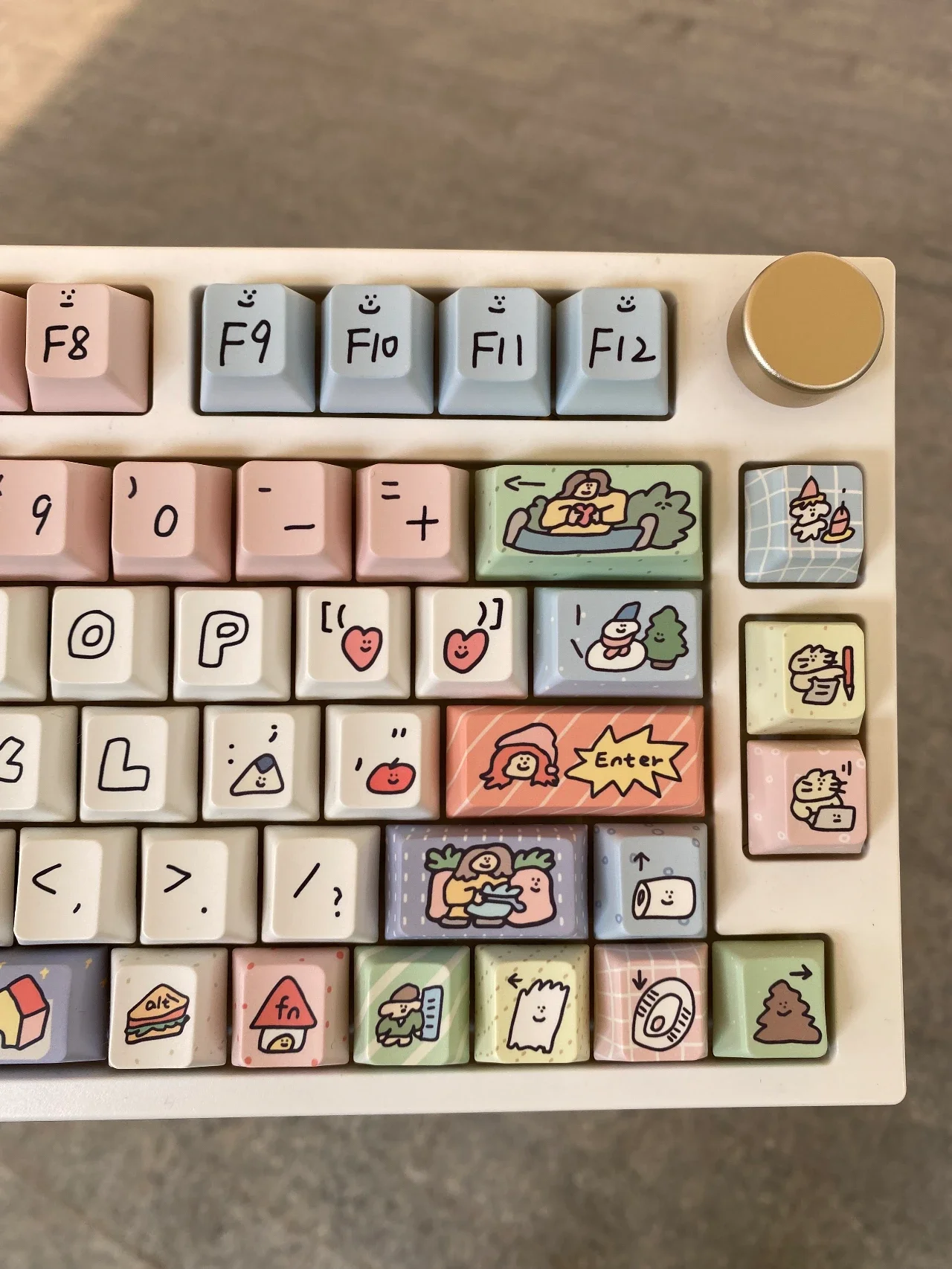 DIY Color Keycaps, Cute Sorrindo Face, PBT, MDA Altura, 140 Chaves