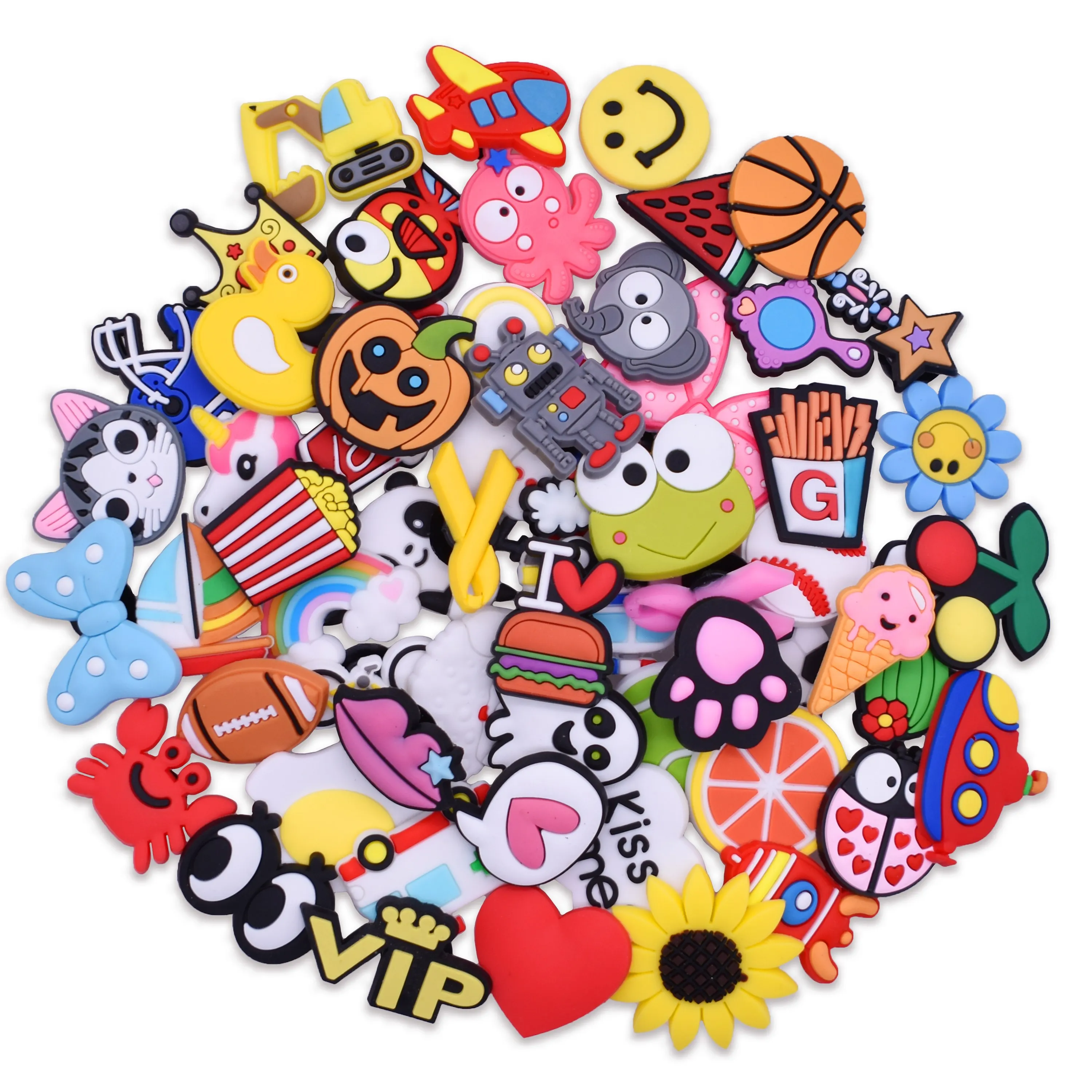 CSBL Shoe Accessories Removable Shoe Ornament Shoe Buckle Cute Cartoon Girl Eva Sandals PVC Crocses Charm Kids Women