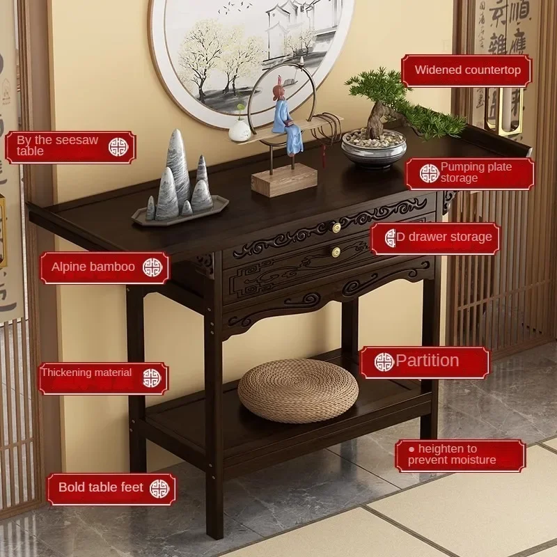 New Chinese Solid Wood Console Tables for The Entrance Wall-mounted Multifunctional Tables Simple Retro Console Table for Home