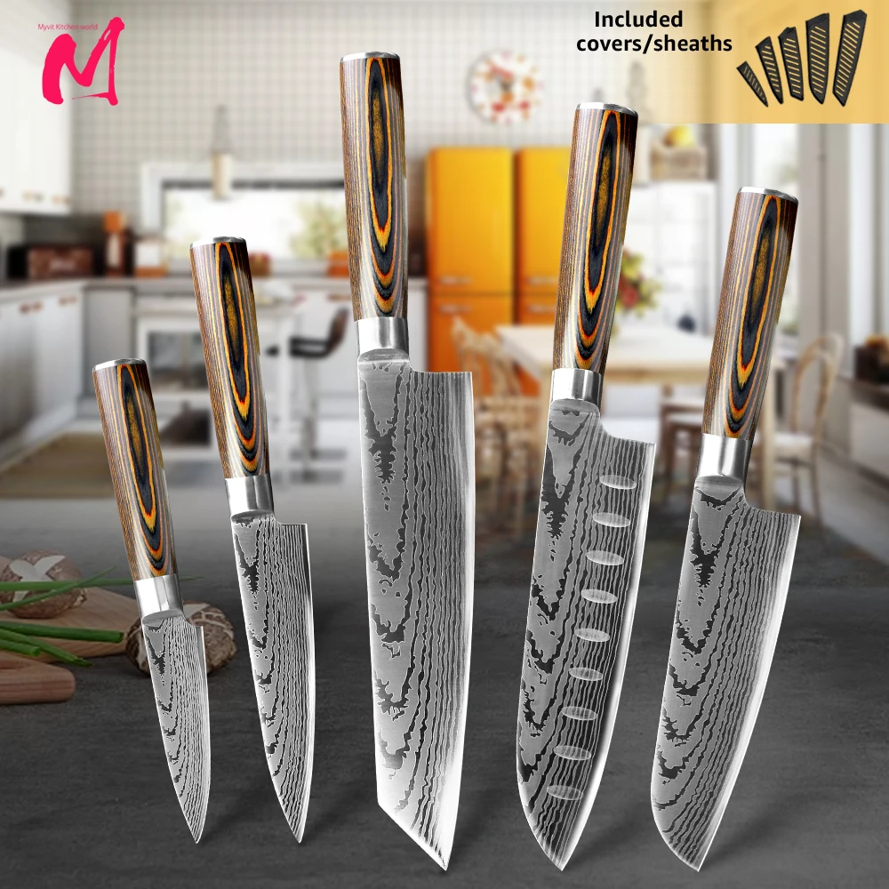 KEPEAK Couteau de Cuisine, Couteaux de Cuisine Tranchants en Acier KEPEAK Couteau de Cuisine, Couteaux de Cuisine Tranchants en Acier