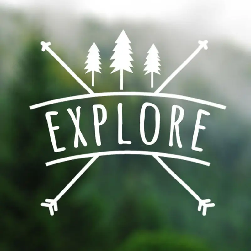 -Automotive vinyl stickers exploration in the forest tree computers laptops or car decorations |