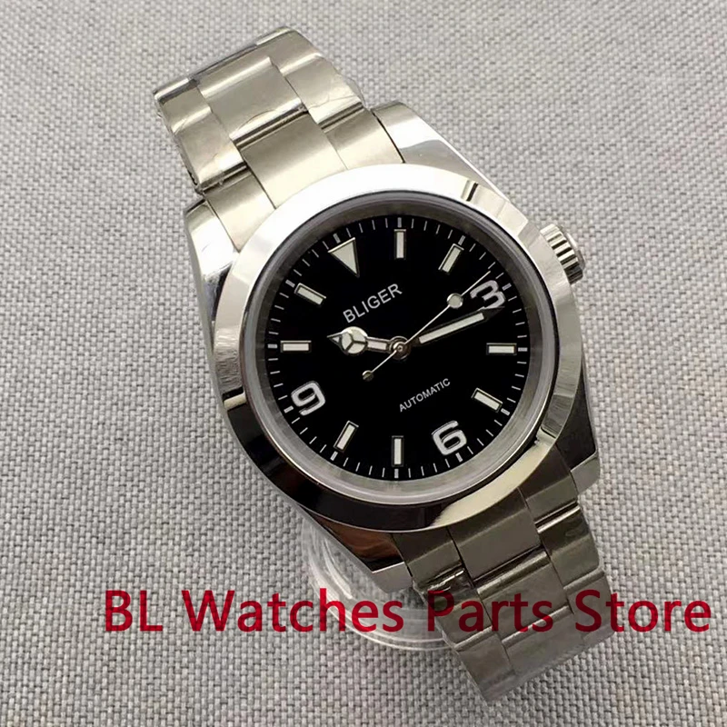 BLIGER 36mm/39mm NH35A Polished Automatic Men Watch 904LStanless Steel Bracelet MIYOTA PT5000 Movement Sapphire Crystal Luminous