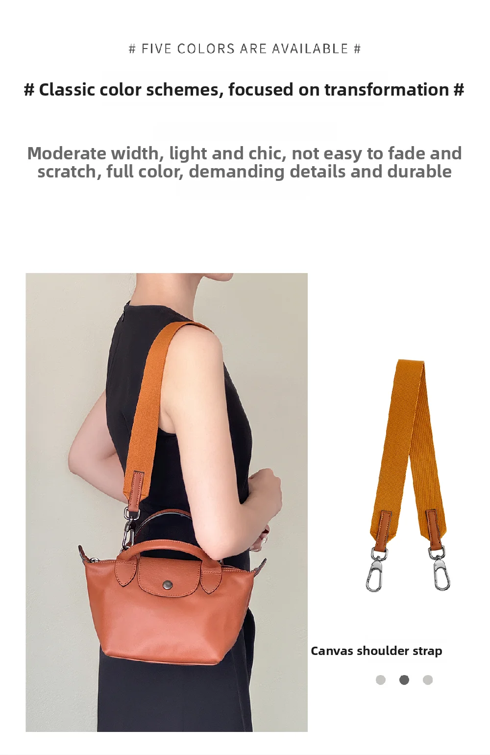 Bag Shoulder Strap For Longchamp Xtra Canvas Wide Bag Strap Durable Bag Belt Fashion Sling Bag Replacement Accessories