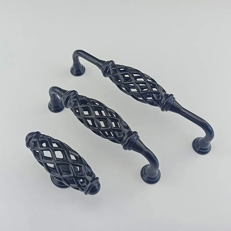 Bronze Black Spiral Birdcage Art Furniture Handle For Kitchen Cabinets Door Knobs Drawer Wardrobe Dresser Cupboard Pulls furniture handles kitchen door handles