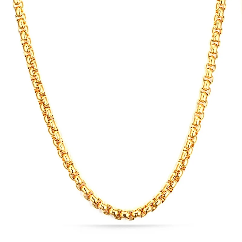 10 Pieces - 2/3/4mm Wholesale Gold Necklace For Pendant Stainless Steel Necklace Tarnish Resistant Round Box Chain Necklaces