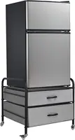 Mini Fridge Stand, Fridge Stand with Storage, 2 Drawer Fridge Cart, Stand with Metal Frame and Fabric Drawers 1