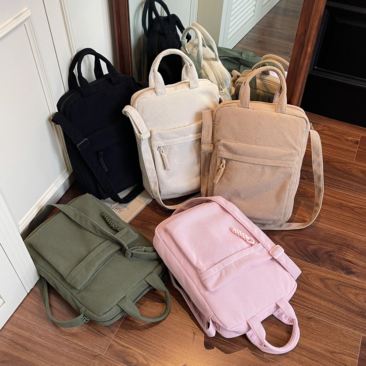 2025 New Corduroy Bag for Women, Fashionable Large-Capacity Handbag, Versatile Class Bag, Can Be Carried by Hand, Shoulder Bag, Crossbody Tote Bag